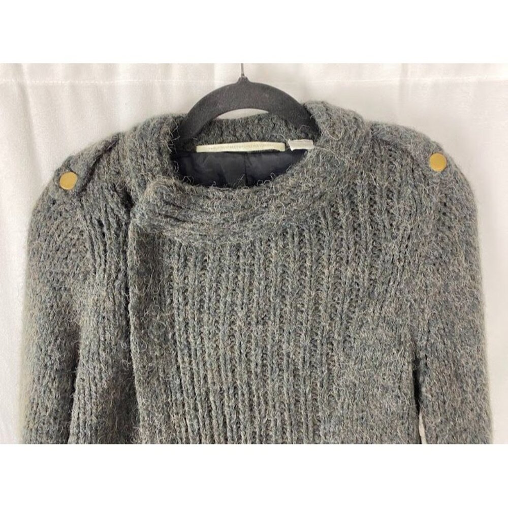 Twelfth Street By Cynthia Vincent Gray  Alpaca Blend Sweater Jacket style# S9517 - Picture 3 of 14